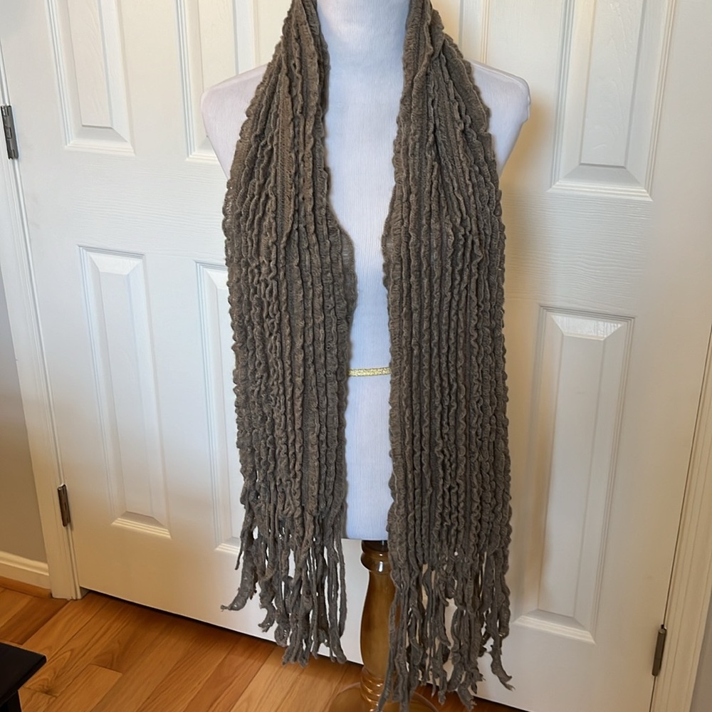 Taupe Ruffle Scarf - Picture 5 of 5